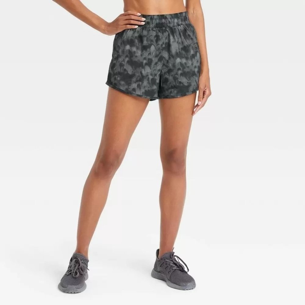Women's Mid-Rise Run Shorts 3" - All in Motion Dark Gray Wash XL